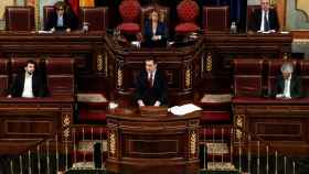 El presidente del Gobierno, Pedro Sánchez, durante el debate sobre la prórroga del estado de alarma en el Congreso / EFE