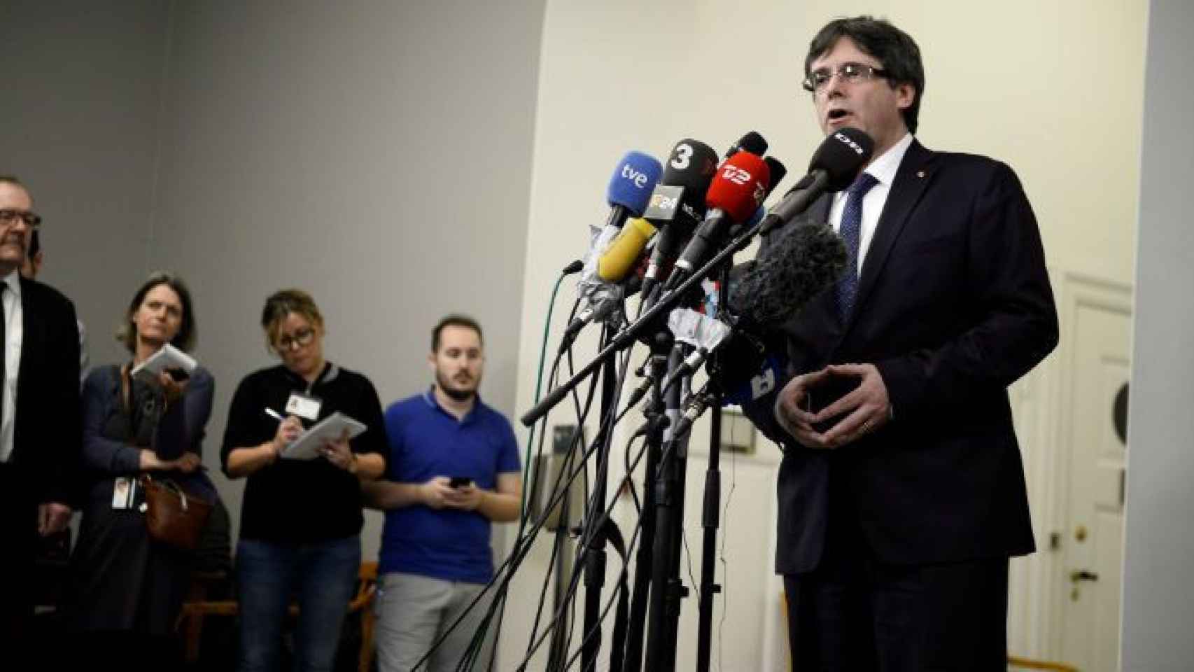 El expresidente catalán, Carles Puigdemont, en una comparecencia pública esta semana / EFE