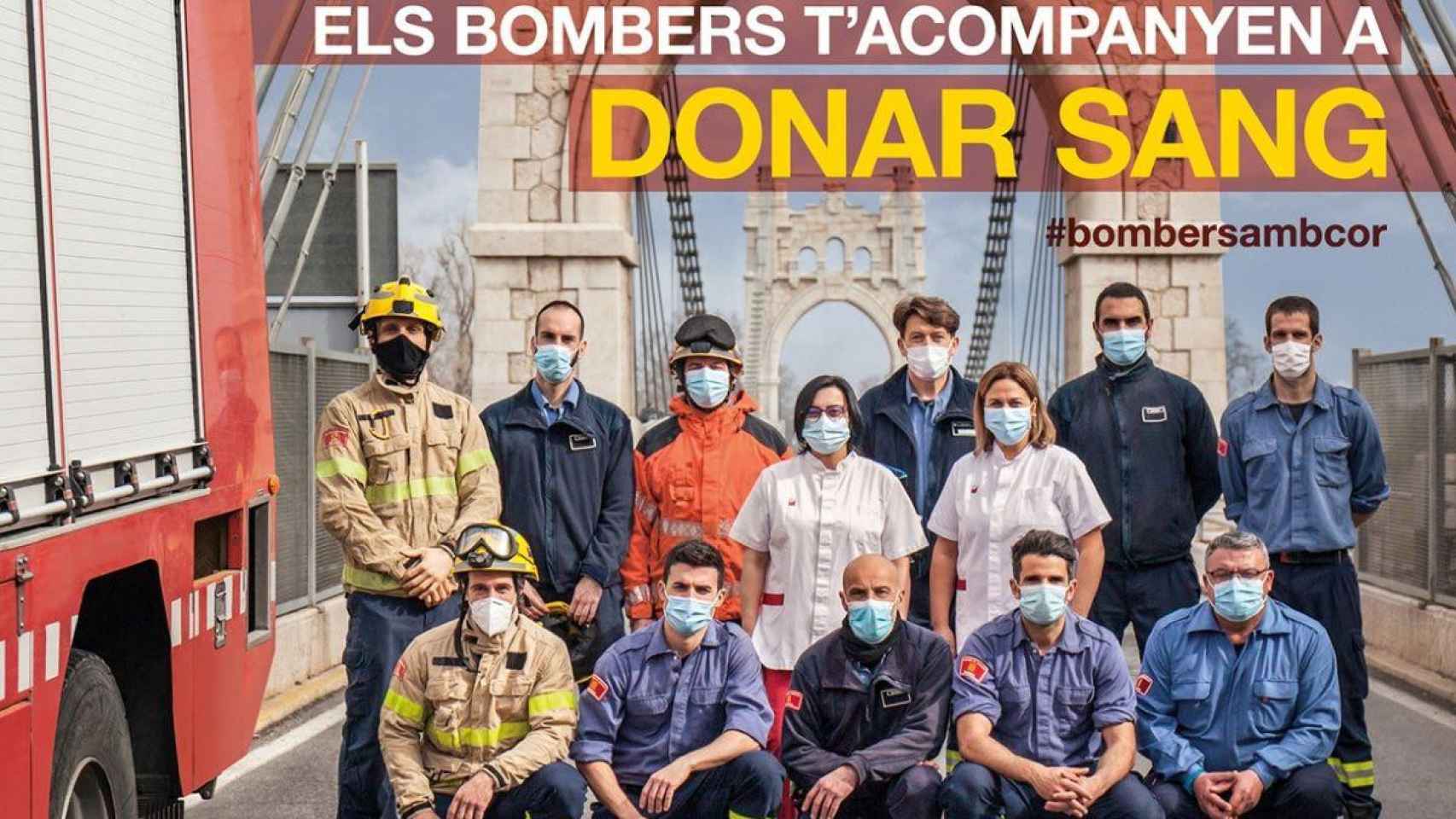 Cartel de la campaña en la que los Bomberos y el Banco de Sangre pretenden lograr 5.000 donaciones antes de Semana Santa / BOMBEROS DE LA GENERALITAT