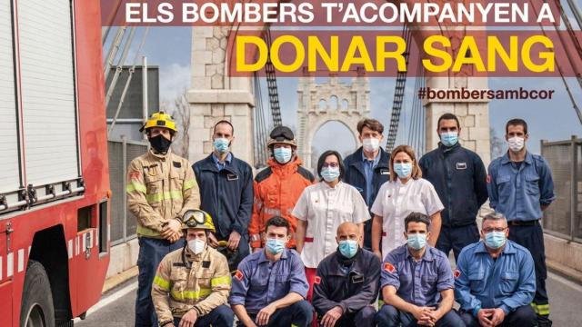 Cartel de la campaña en la que los Bomberos y el Banco de Sangre pretenden lograr 5.000 donaciones antes de Semana Santa / BOMBEROS DE LA GENERALITAT