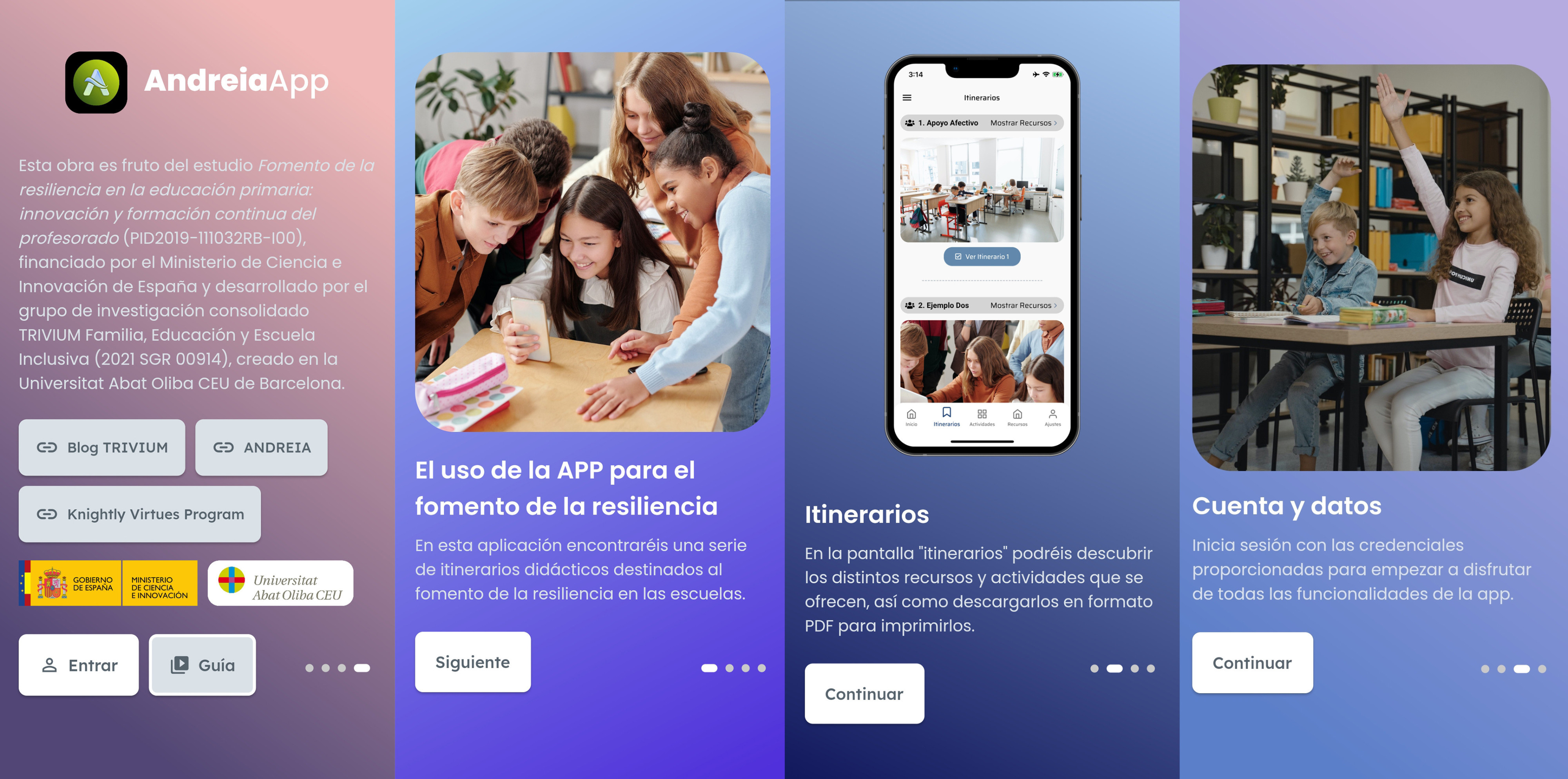 Presentación de AndreiaApp, desarrollada por el grupo 'Familia, Educación y Escuela Inclusiva' (TRIVIUM) / CEDIDA