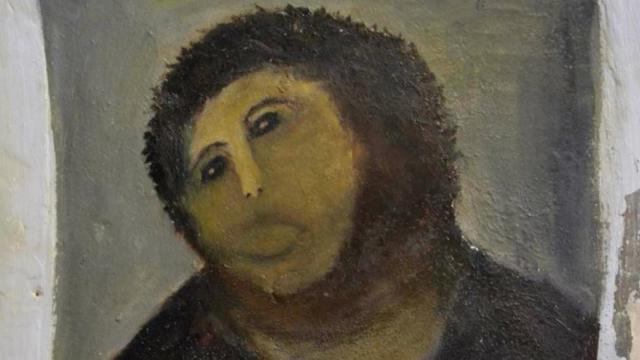 La restauración del 'Ecce Homo' realizada por Cecilia Giménez / RTVE