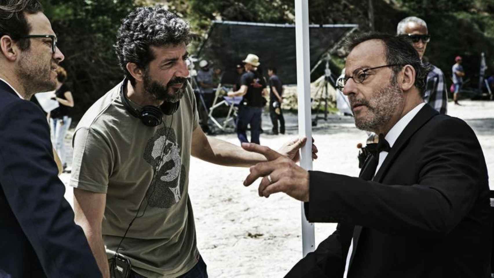 El actor Jean Reno durante el rodaje del spot de Estrella Damm.