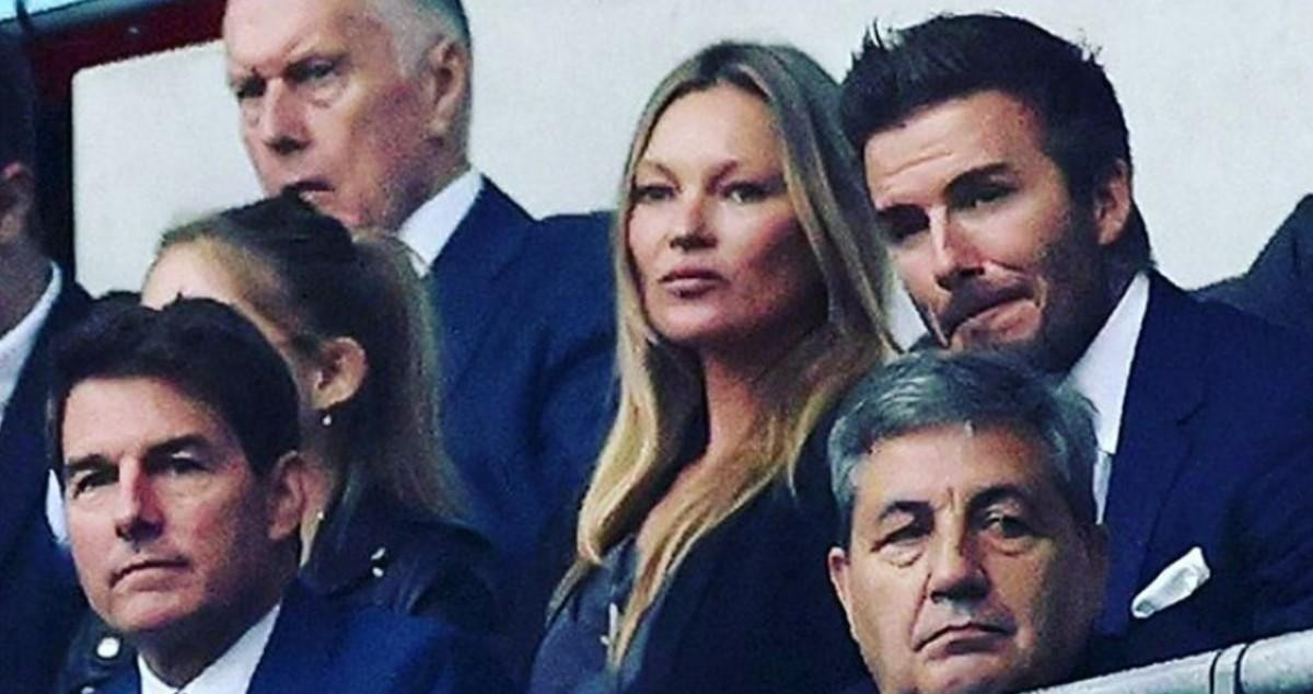 David Beckham y Kate Moss en la final de la Eurocopa /INSTAGRAM