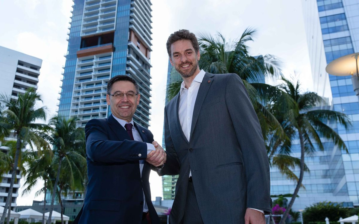 Bartomeu y Pau Gasol en su encuentro en Estados Unidos / FC Barcelona