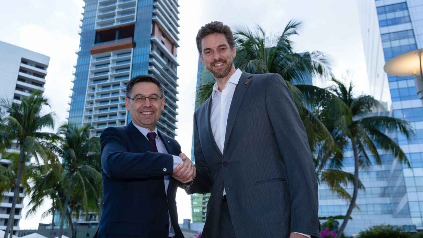 Bartomeu y Pau Gasol en su encuentro en Estados Unidos / FC Barcelona