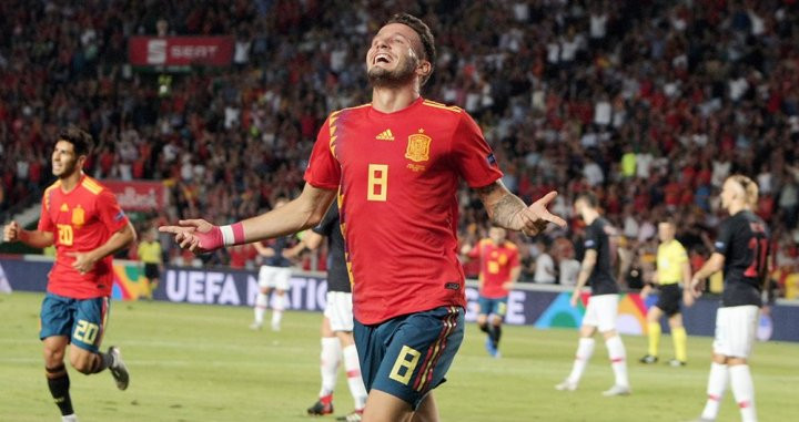 Saúl celebra el gol conseguido contra Croacia / EFE