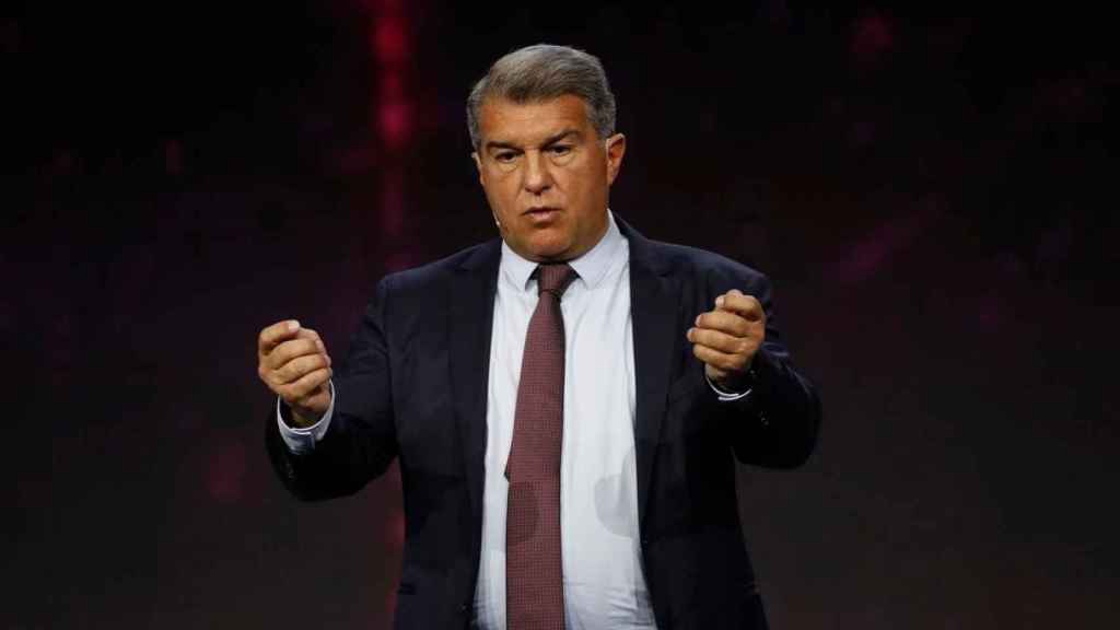 Joan Laporta anuncia el acuerdo del Barça con ACNUR / EFE