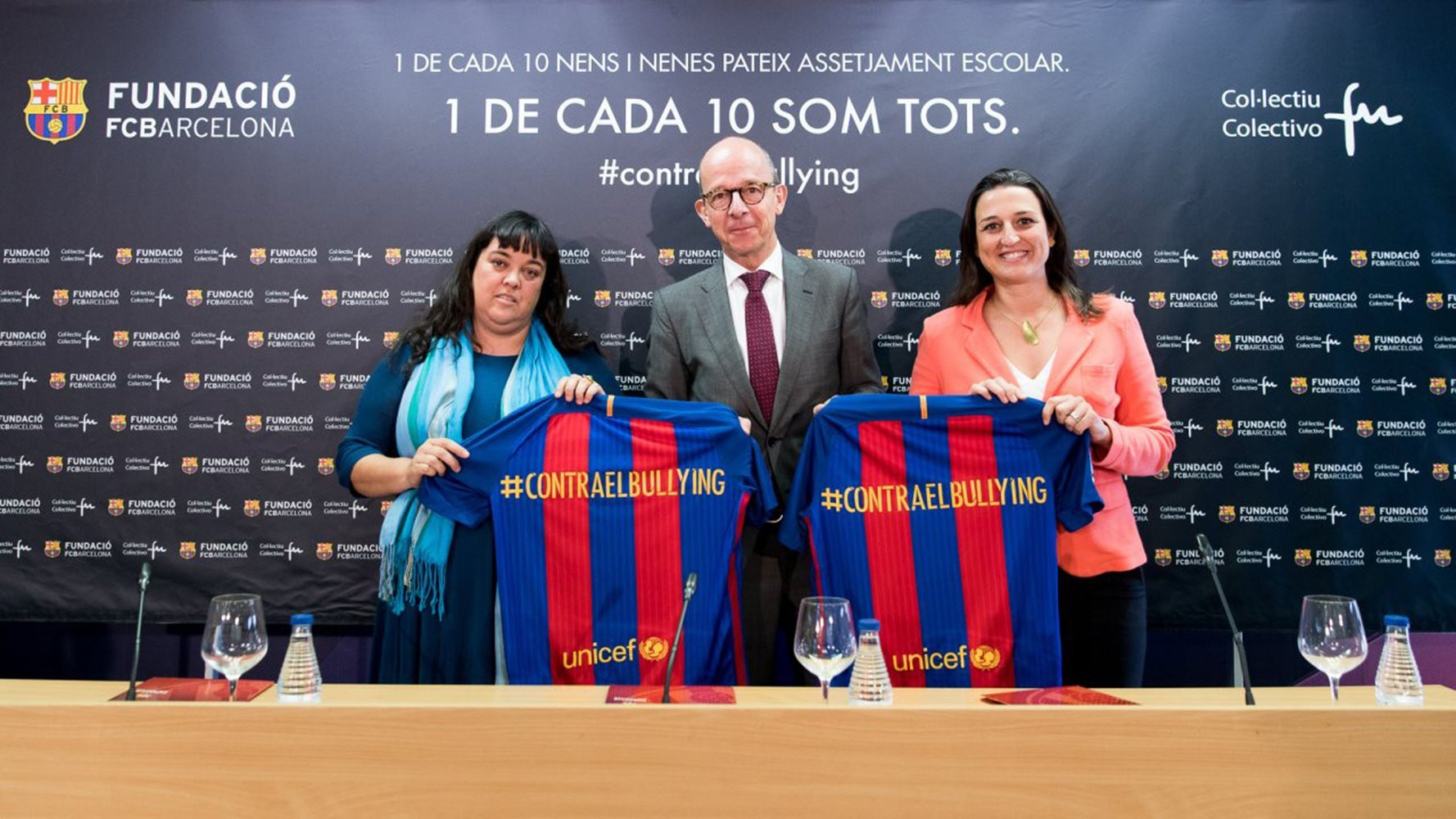 El vicepresidente del Barça y de la Fundació, Jordi Cardoner, en un acto de 2017 contra el 'bullying' / EFE