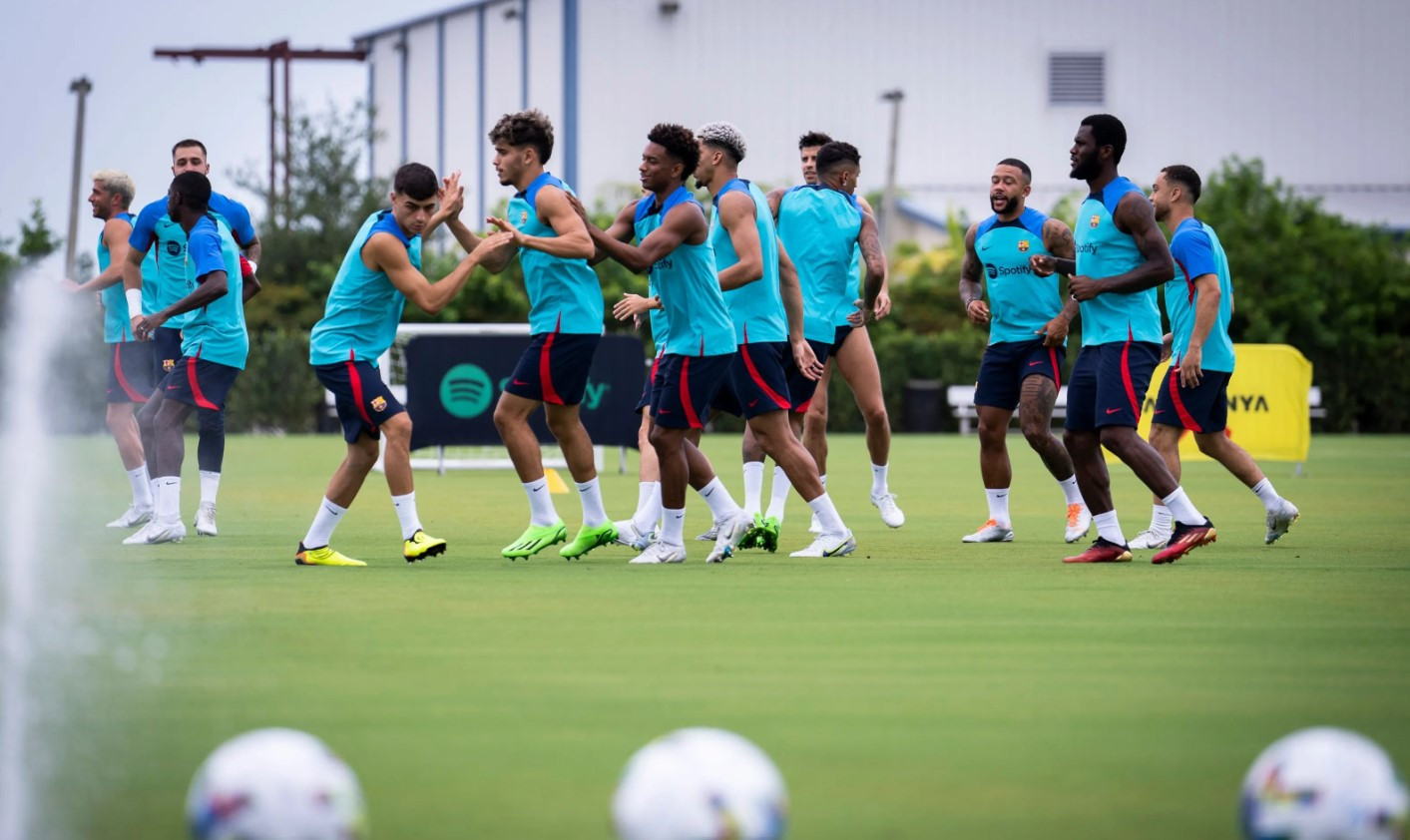 El FC Barcelona, durante uno de los entrenamientos de pretemporada en Miami / FCB