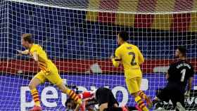 De Jong celebrando su gol contra el Athletic / EFE