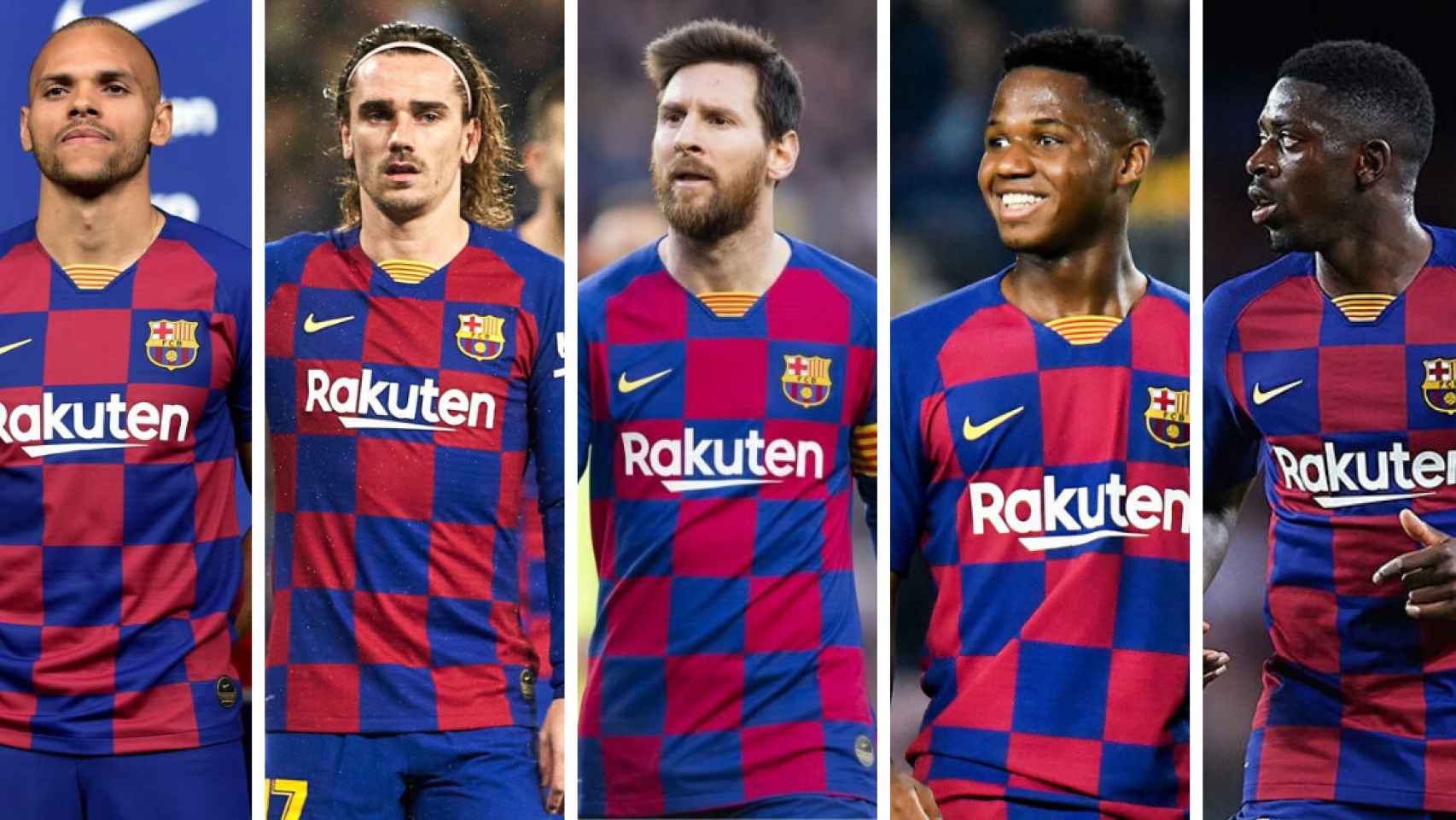 Braithwaite, Griezmann, Messi, Ansu y Dembelé en un fotomontaje de Culemanía / Culemanía