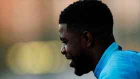 Samuel Umtiti en un entrenamiento con el FC Barcelona / EFE