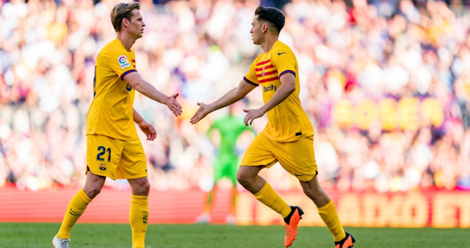 Pedri y Frenkie de Jong, contra el Atlético de Madrid en Liga / FCB