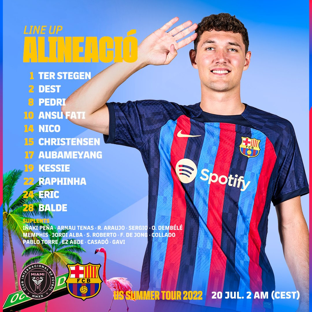 El once del Barça contra el Inter Miami / FCB