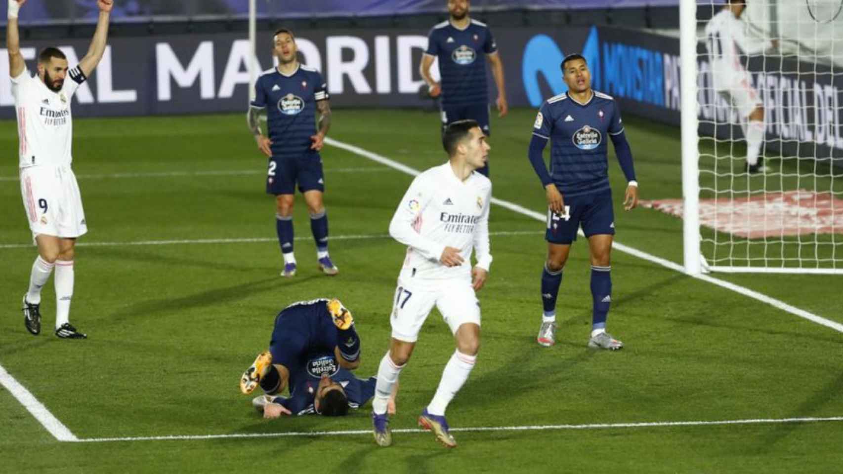 Lucas Vázquez celebrando su gol contra el Celta de Vigo / EFE