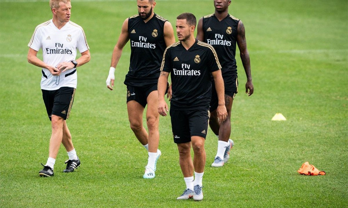 Eden Hazard en un entrenamiento con el Real Madrid / EFE