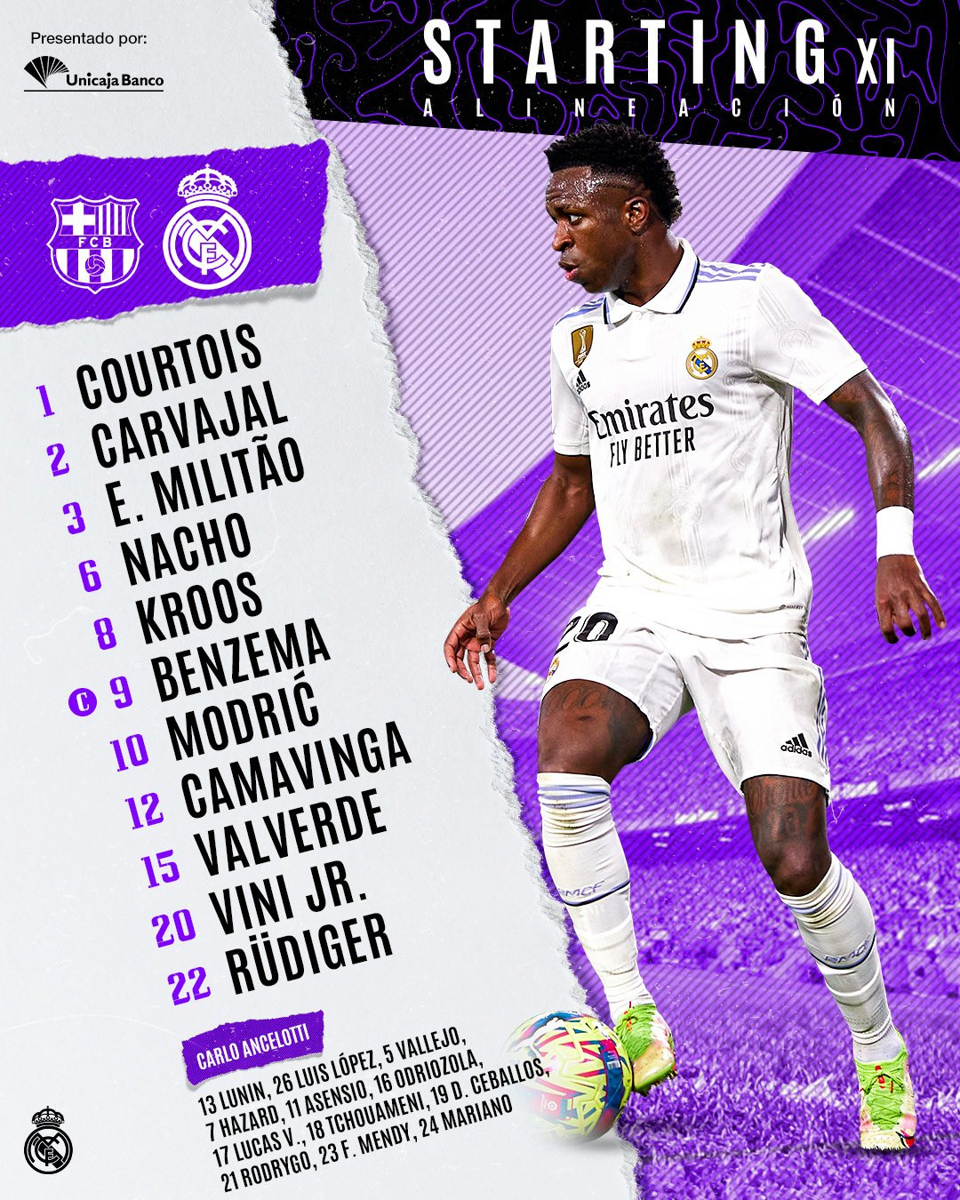 El once del Real Madrid para visitar al Barça de Xavi / REAL MADRID