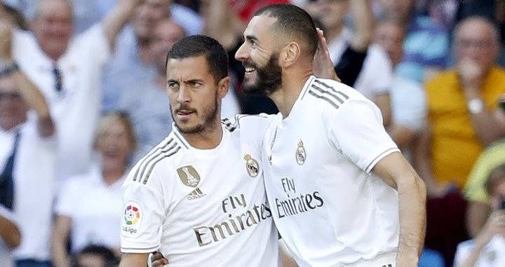 Benzema y Hazard, en un encuentro con el Real Madrid | EFE