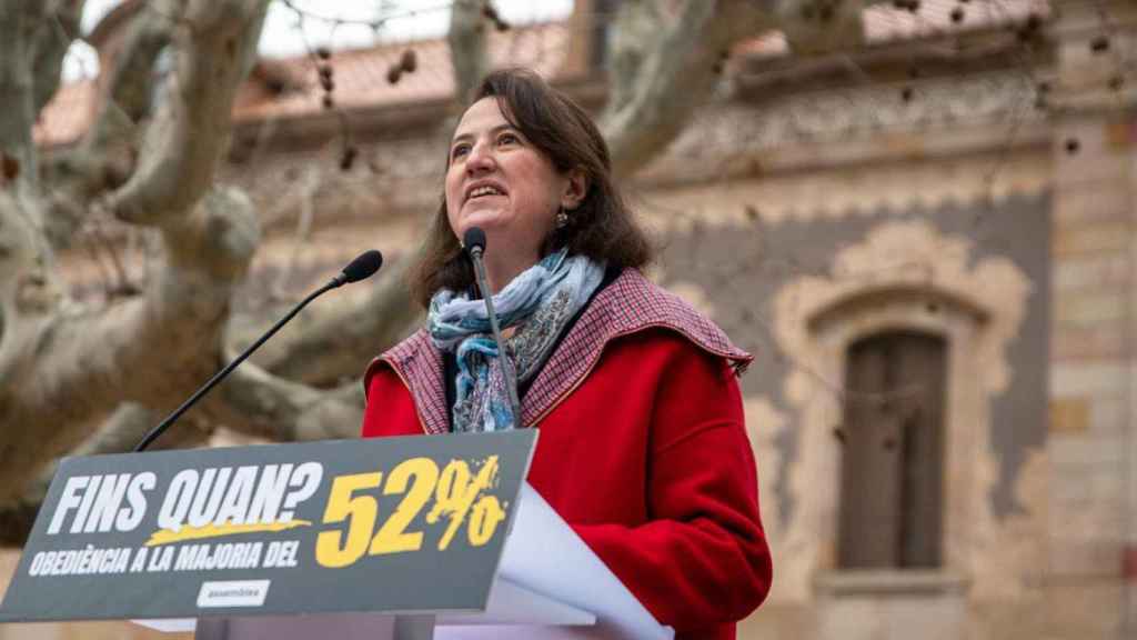 Elisenda Paluzie, presidenta de la ANC, en una protesta ante el Parlament / EP