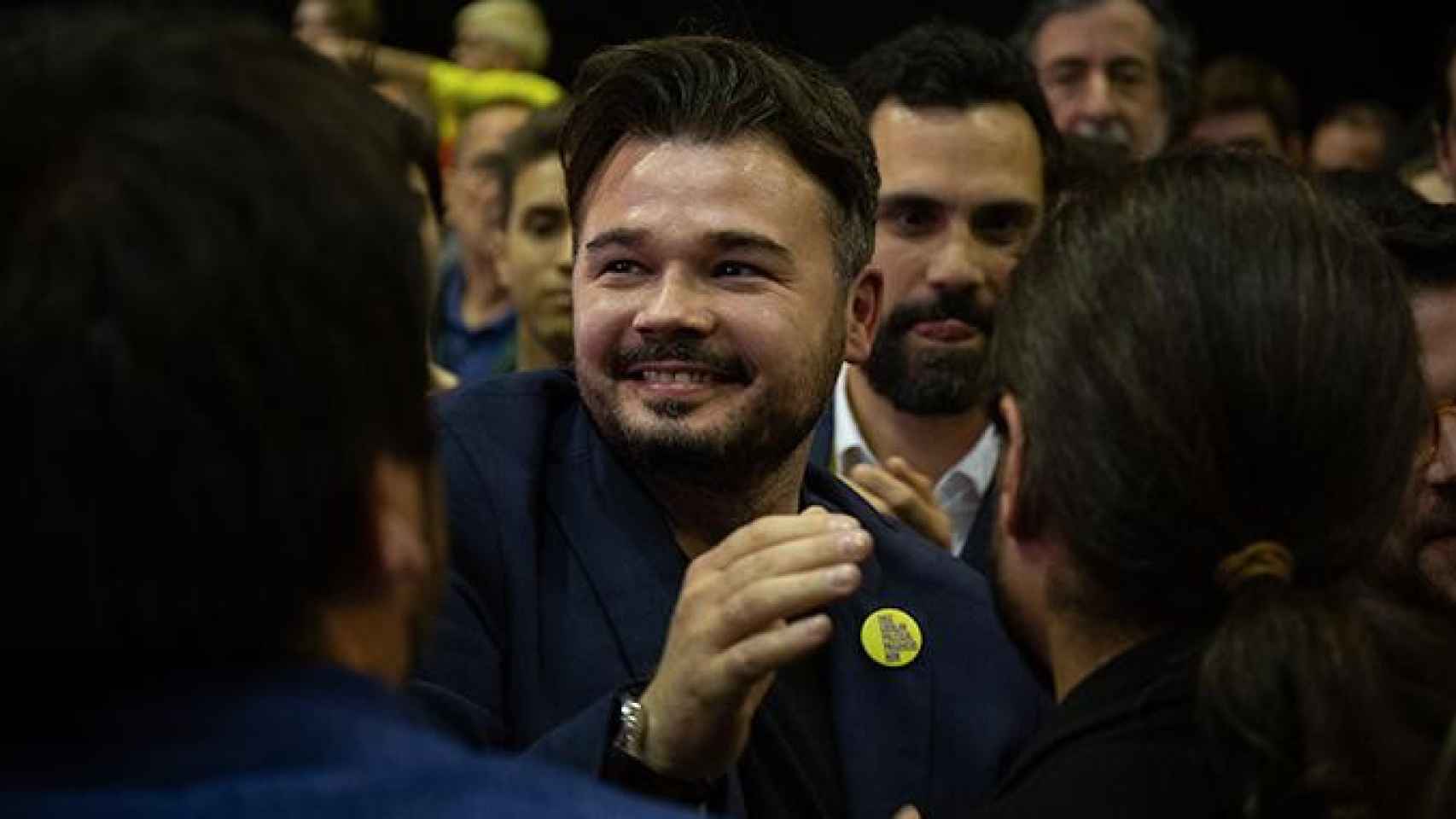 Gabriel Rufián, contento tras conocer los resultados del 28A / EP