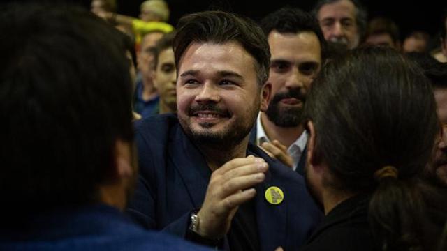 Gabriel Rufián, contento tras conocer los resultados del 28A / EP