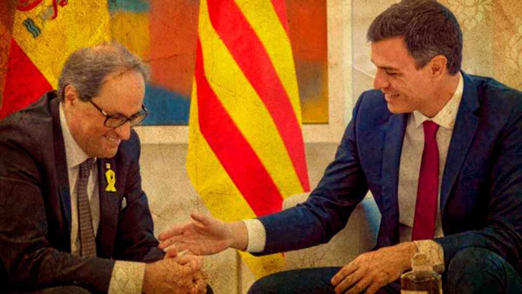 Pedro Sánchez, presidente del Gobierno, junto a Quim Torra / CG