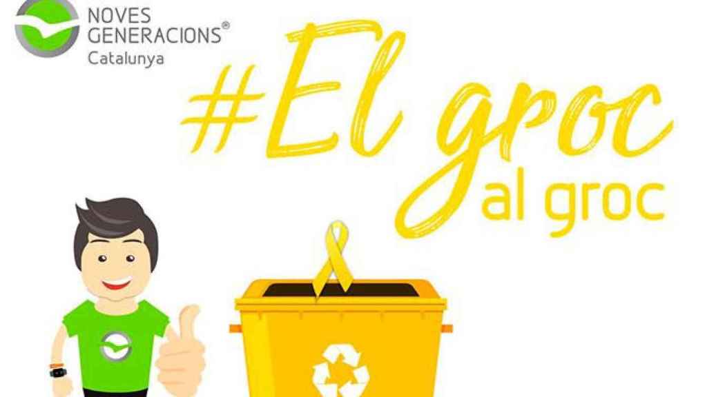 Campaña de las juventudes del PP para tirar los lazos amarillos a la basura