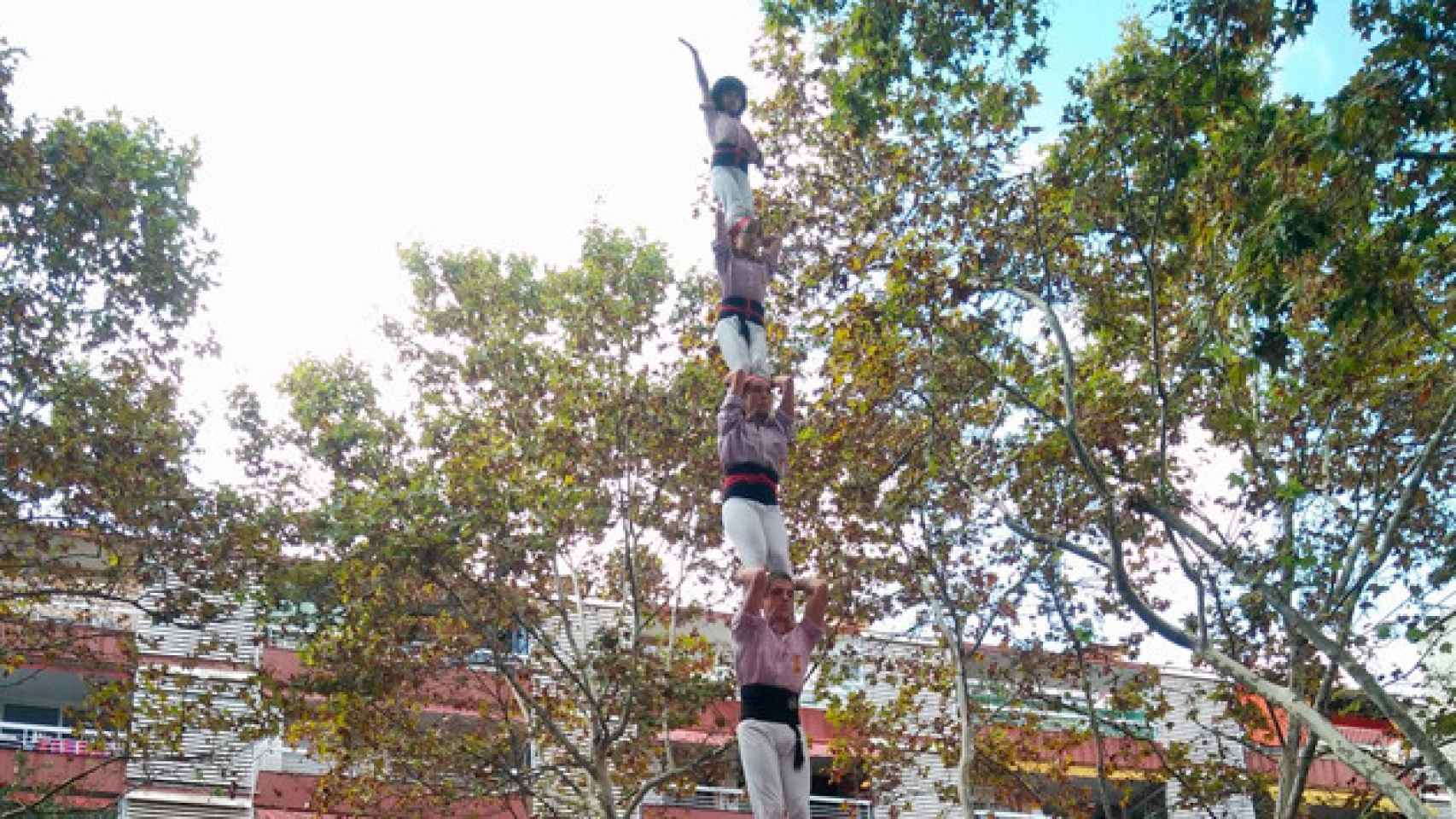 Un castell de los Minyons de Terrassa / TWITTER