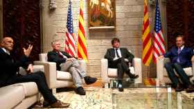 Raül Romeva, Dana Rohrabacher, Carles Puigdemont y Brian Higgins / EFE