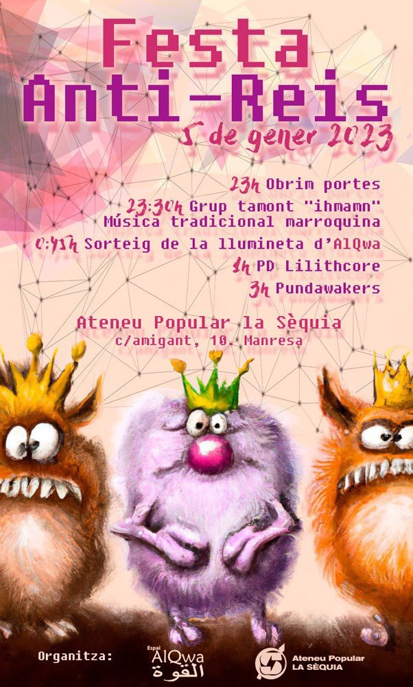 Cartel de la fiesta anti-Reyes de Manresa