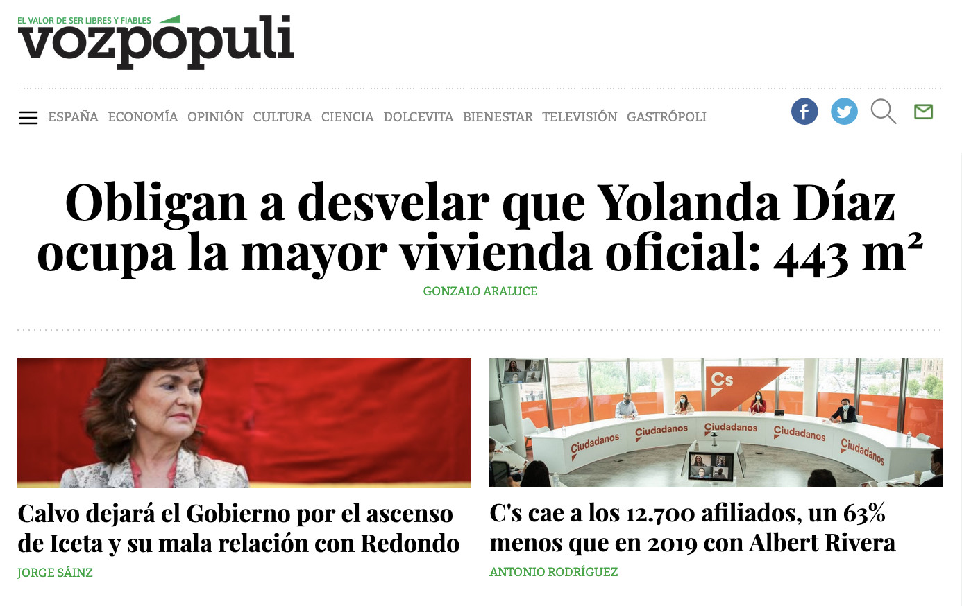 Portada de 'Vozpópuli' del 6 de julio de 2021 / VOZPÓPULI