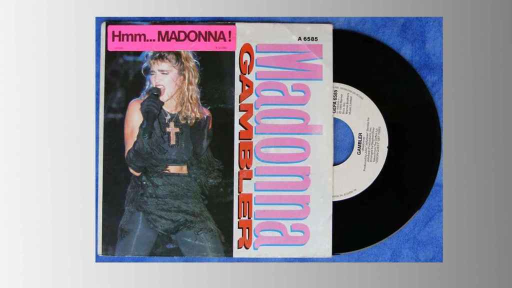 Portada y vinilo de Gambler / MADONNA