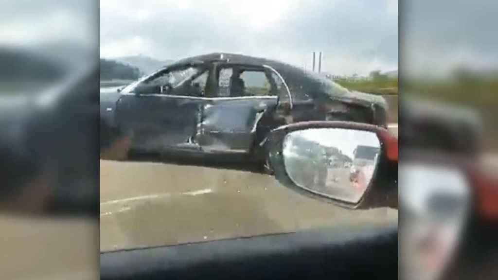 Imagen del accidente en la autopista AP-7 que ha provocado hasta quince kilómetros de colas / CG