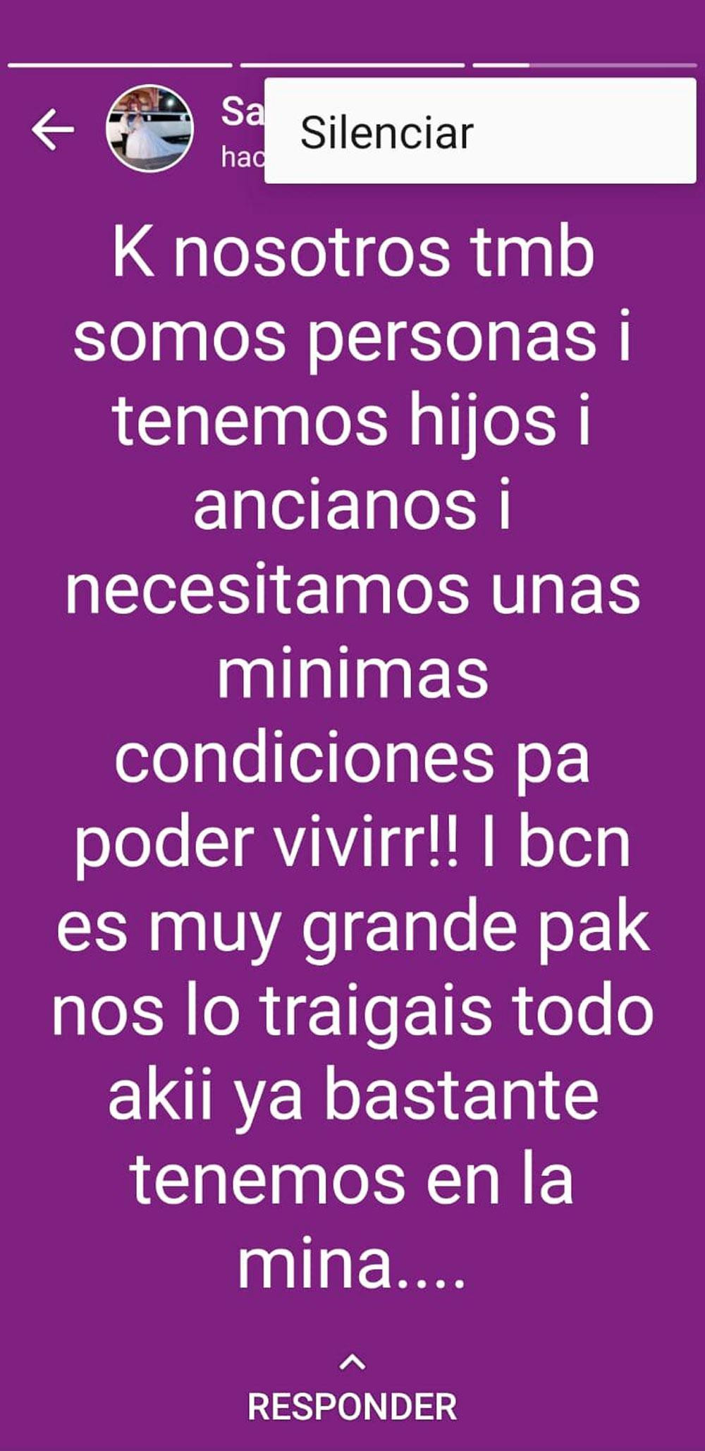 Uno de los mensajes de protesta de vecinos de La Mina / CG