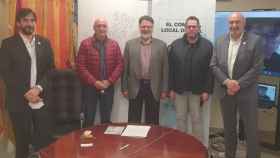 De izquierda a derecha: José Manuel de Pablos, director de Conpymes; Toni Rodilla, vicepresidente de Unió Gremial; Lluís Calatayud, tesorero y delegado de ANPIER en la Comunidad Valenciana; Juan Motilla, presidente de Unió Gremial, y José María Torres, presidente de Conpymes