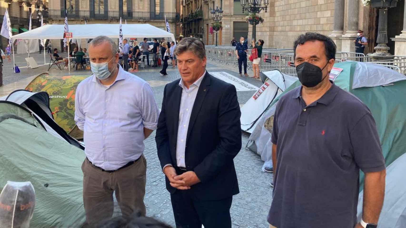 Antoni Cañete, presidente de Pimec, en la acampada del ocio nocturno / EP