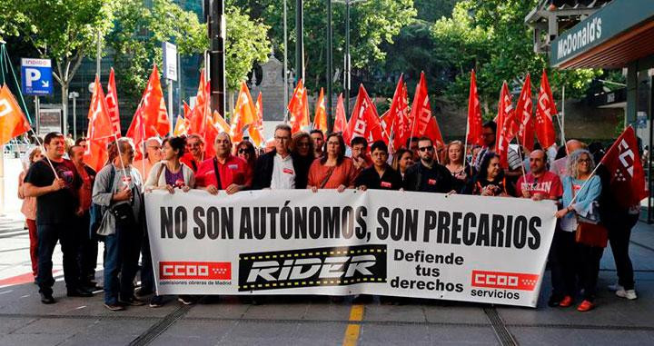 Protesta de Riders x Drechos ante los juzgados de Madrid / EFE