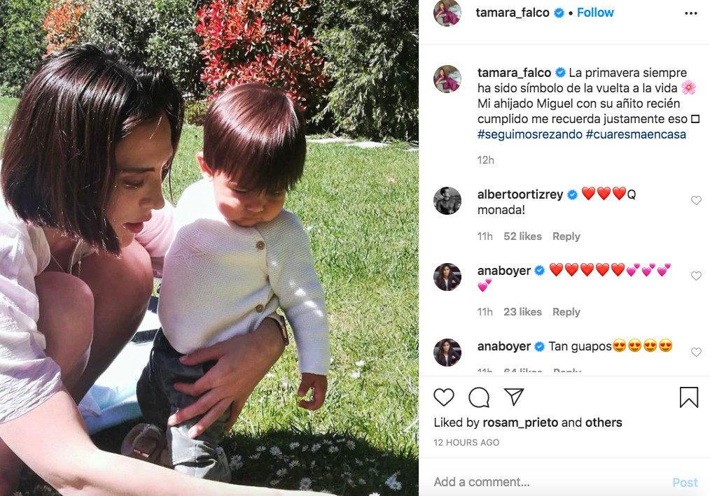 Tamara Falcó reaparece en las redes sociales junto a su ahijado Miguel / INSTAGRAM