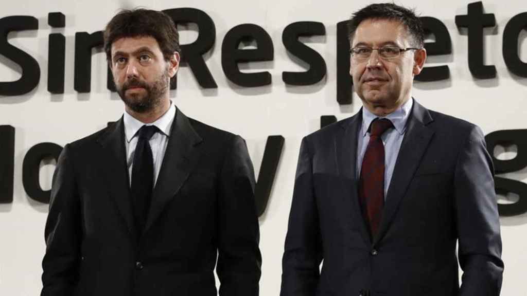 Andrea Agnelli y Josep Maria Bartomeu en un acto público / Redes