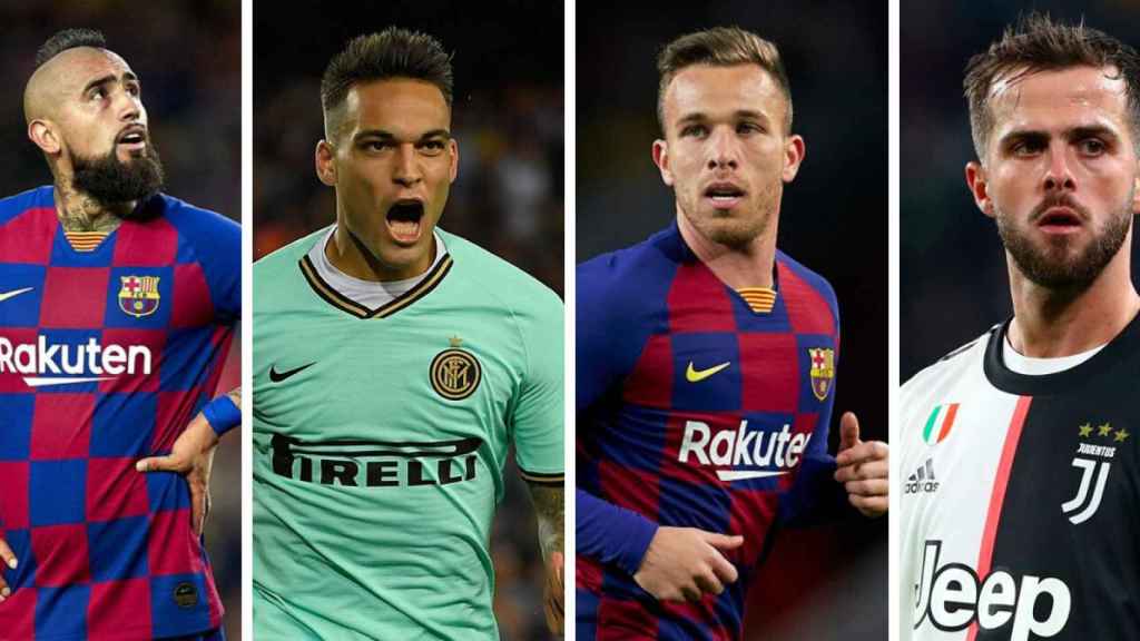 Arturo Vidal, Lautaro, Arthur y Pjanic, en un montaje | Culemanía