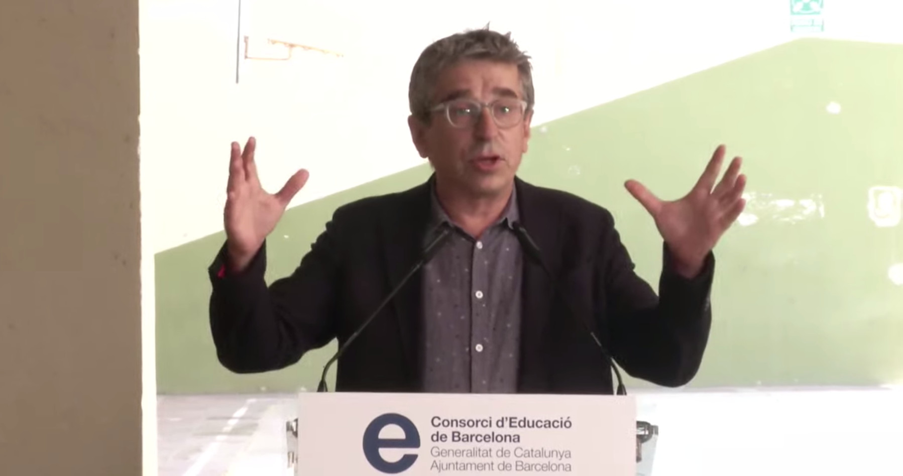 El sexto teniente de alcalde de Barcelona, Jordi Martí, durante la presentación del nuevo curso por parte del Consorcio de Educación de Barcelona / CG