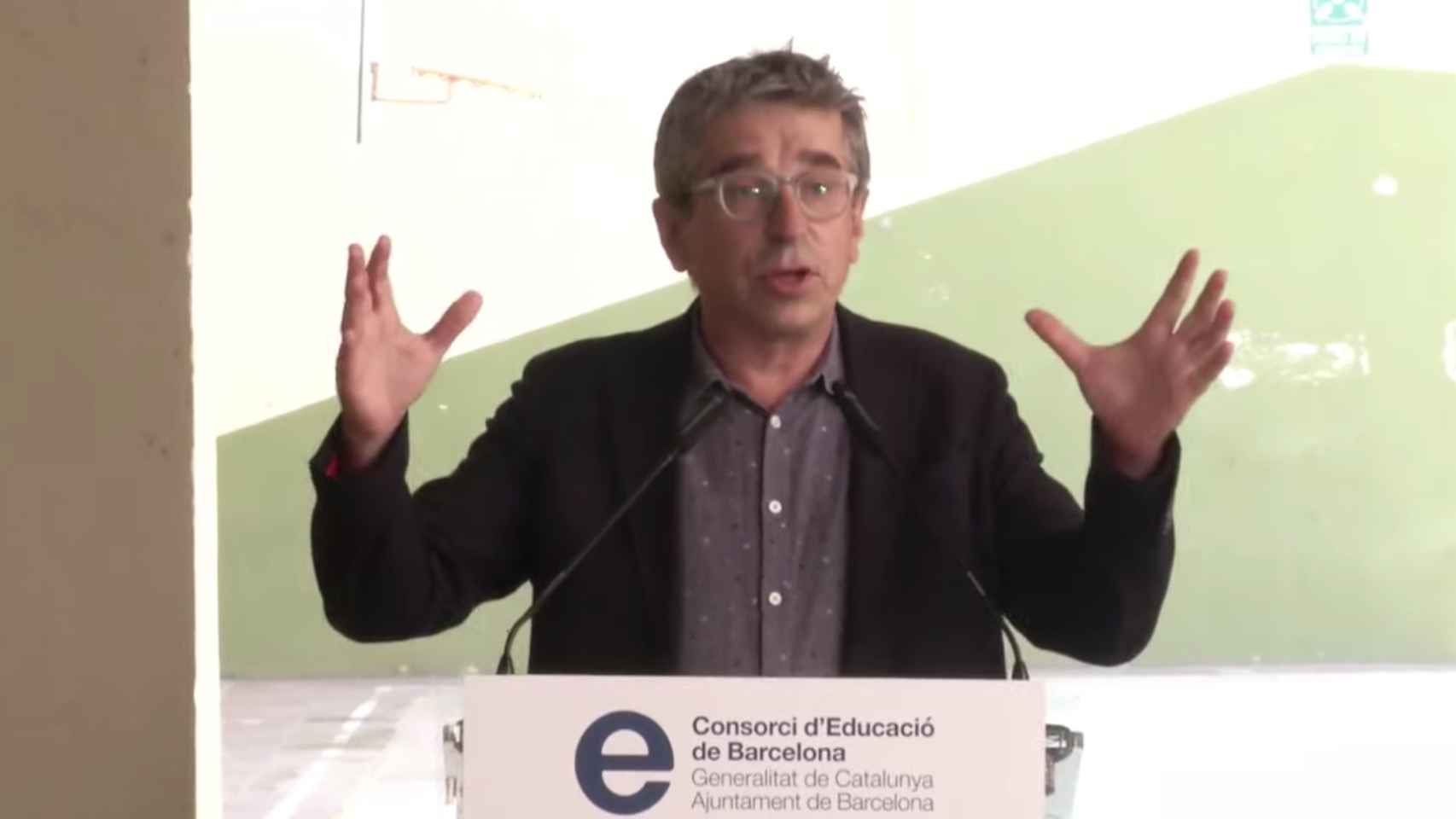 El sexto teniente de alcalde de Barcelona, Jordi Martí, durante la presentación del nuevo curso por parte del Consorcio de Educación de Barcelona / CG