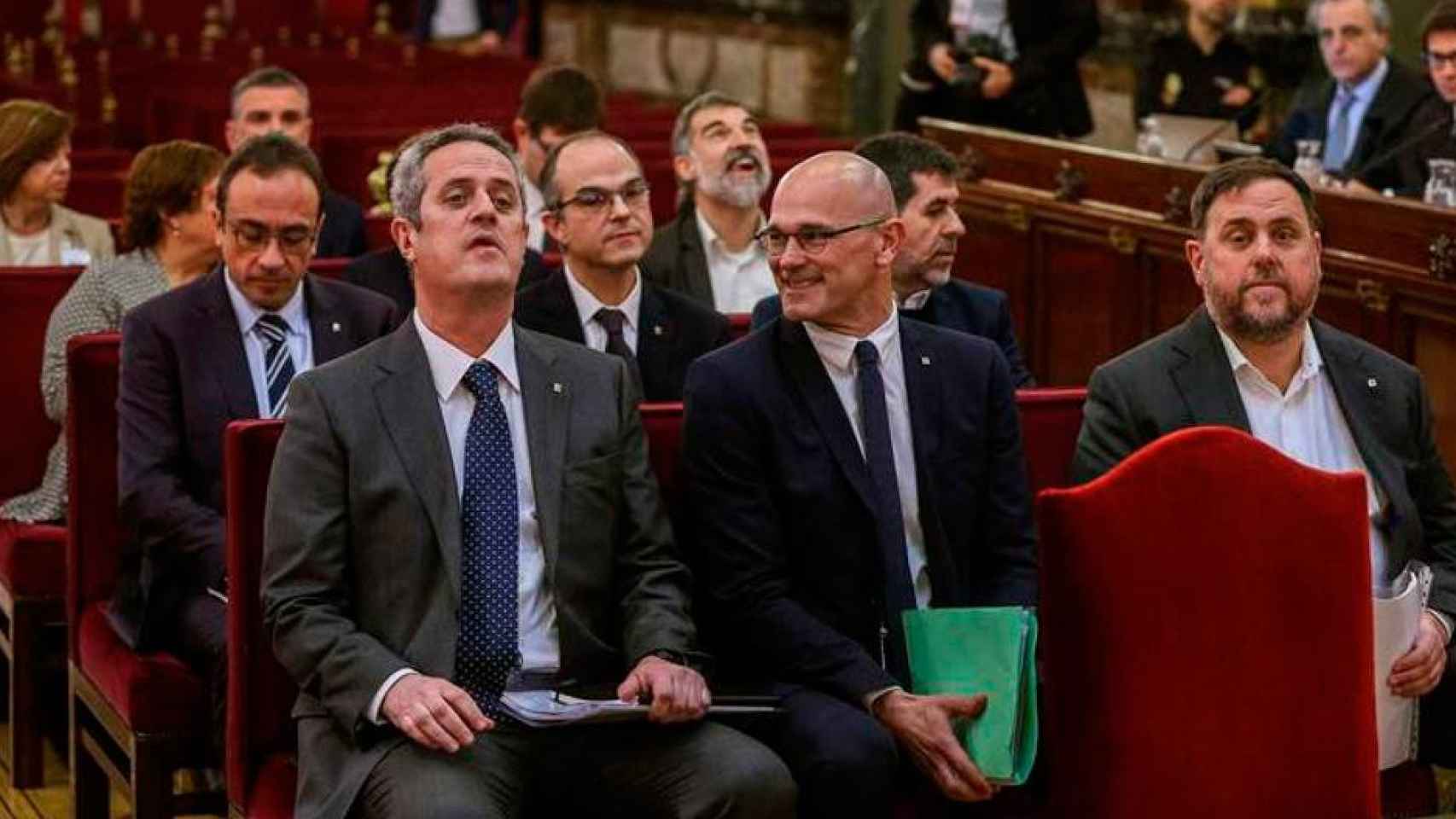 Los encausados por el 'procés', que a la postre han sido condenados, durante el juicio en el Tribunal Supremo. Ya hay sentencia / EFE