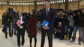 Miquel Iceta (PSC), Inés Arrimadas (Ciudadanos) y Xavier García Albiol (PP) ante el Tribunal Constitucional, en una imagen de archivo / CG