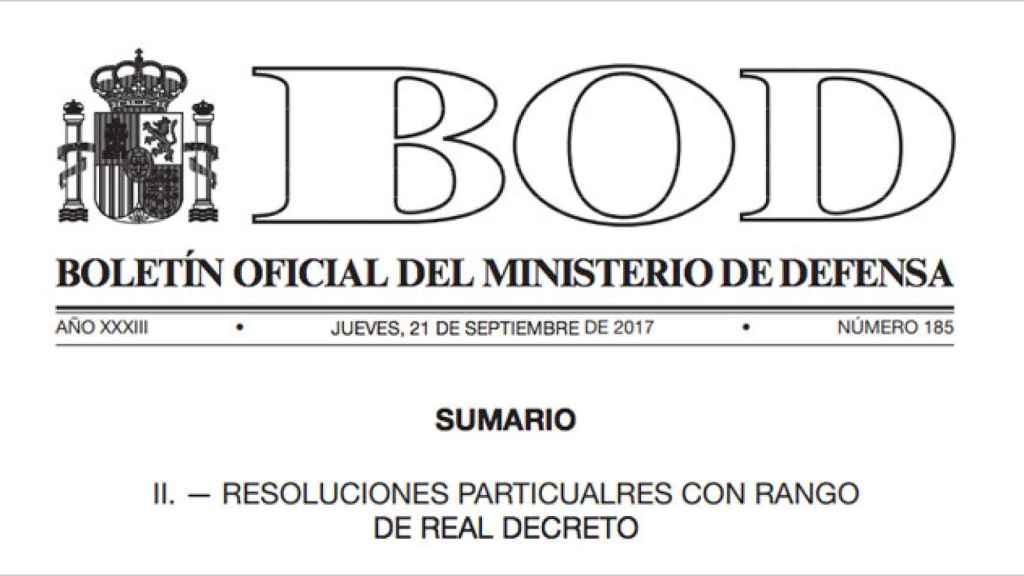 Supuesto extracto del BOD (Boletín Oficial de la Defensa) / CG