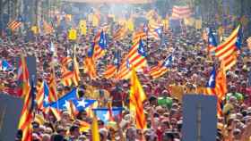 Imagen de una manifestación independentista convocada por la ANC / EFE