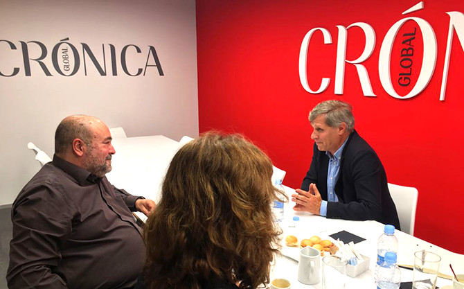 Alberto Fernández, presidente del PP en el Ayuntamiento de Barcelona, en los desayunos de 'Crónica Global' / CG