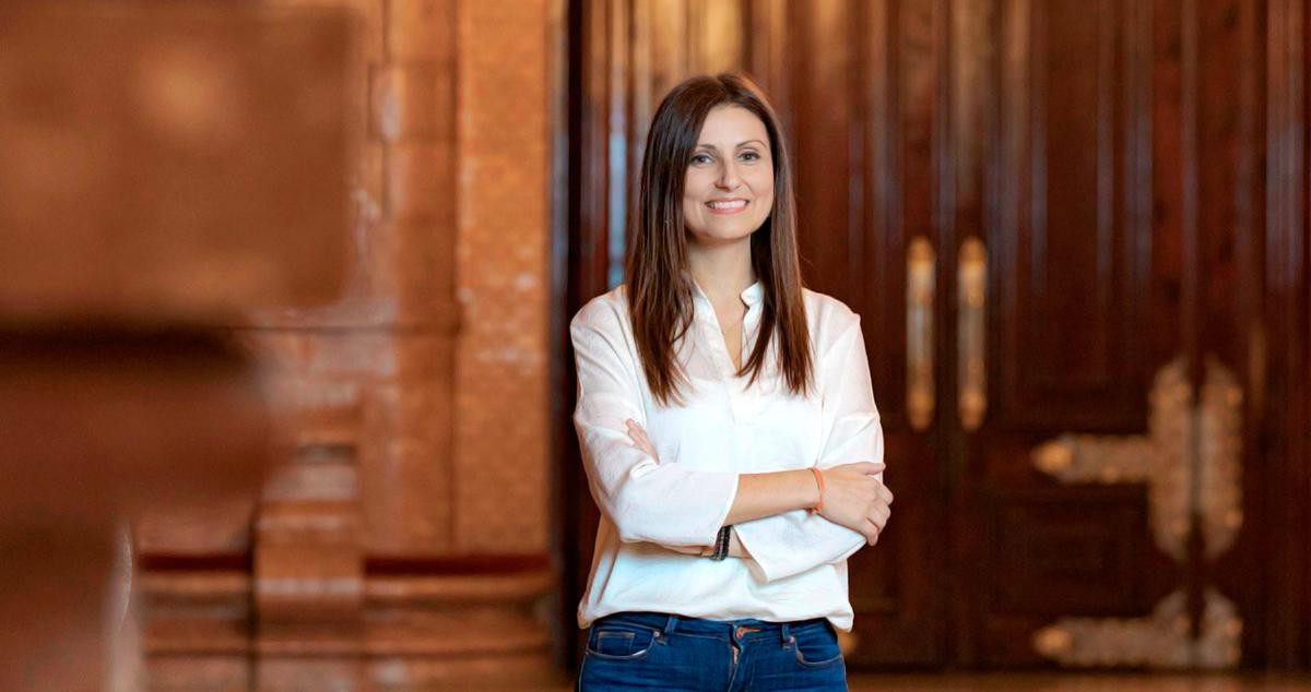 Lorena Roldán, líder de Ciudadanos en Cataluña, en una imagen de archivo cuando no era obligatorio llevar mascarilla en el Parlament / CG