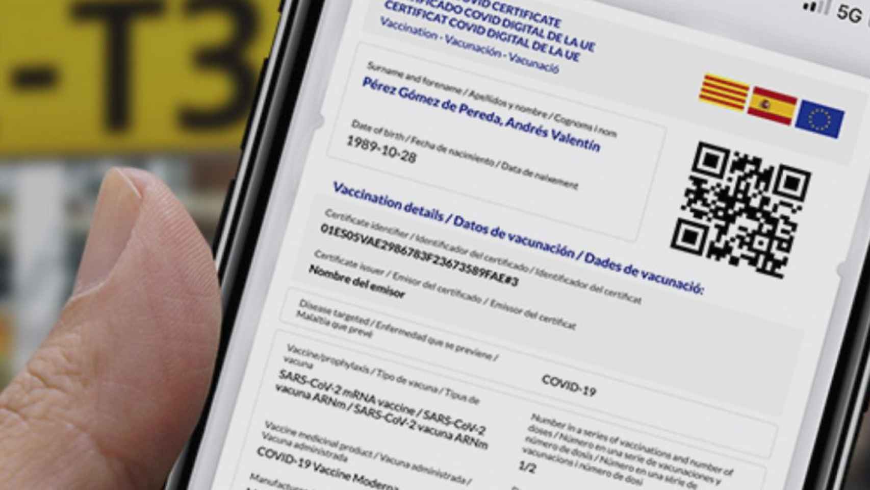 Uno de los certificados digitales de Covid disponibles en la web de Salut / SALUT